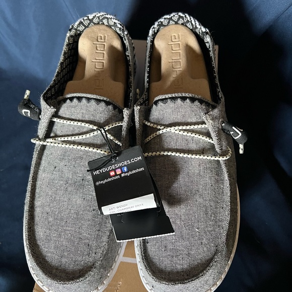 Hey Dude Wendy Chambray Onyx Casual Shoes - Picture 3 of 5